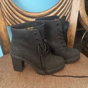 Timberland Women's Dark Gray Heeled Boots